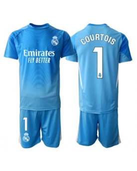 Billige Fotballdrakt Real Madrid Thibaut Courtois #1 Keeper Replika Hjemmedraktsett Barn 2025-26 Kortermet (med bukser)